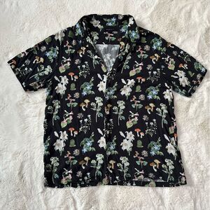PacSun mushroom forest print button down